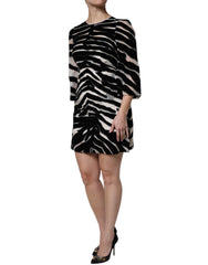 Dolce & Gabbana Black White Zebra A-line Sheath Mini Dress