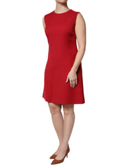 Dolce & Gabbana Red Wool Sleeveless Knee Length A-line Dress
