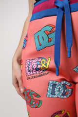 Dolce & Gabbana Pink Logo Monogram Jogger Sweatpants Pants