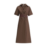 Brunello Cucinelli Brown Cotton Casual Dress
