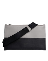 Dolce & Gabbana Black White Leather Logo Embossed Crossbody Bag