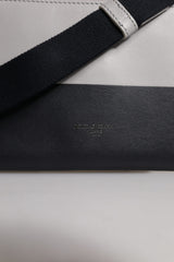 Dolce & Gabbana Black White Leather Logo Embossed Crossbody Bag