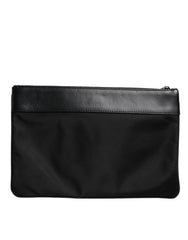 Dolce & Gabbana Multicolor Leopard Jacquard Print Logo Plaque Pouch Bag