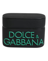 Dolce & Gabbana Black Orange Silicone Embossed Logo Airpods Case