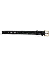 Dolce & Gabbana Black Exotic Leather Gold Tone Metal Buckle Armband
