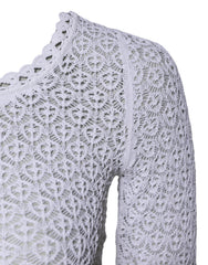 Dolce & Gabbana White Viscose Short Sleeve Crochet Top