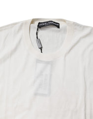 Dolce & Gabbana Cream Sleeveless Silk Round Neck Tank Top