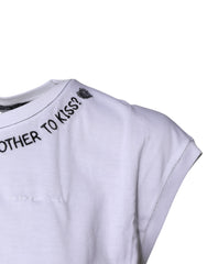 Dolce & Gabbana White Cotton Sleeveless Printed Tank T-shirt