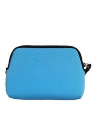 Dolce & Gabbana Blue DG Logo Print Clutch Zip Borse Pouch Bag