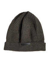 Dolce & Gabbana Green Wool DG Plaque Knitted Winter Beanie Hat