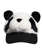 Dolce & Gabbana Black White Panda Fur Women Baseball Cap