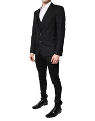 Dolce & Gabbana Black Single Breasted Formal Blazer with Vest