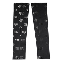 Dolce & Gabbana Black DG Logo Monogram Wool Stretch Arm Sleeves