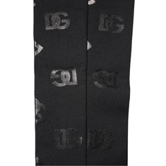 Dolce & Gabbana Black DG Logo Monogram Wool Stretch Arm Sleeves