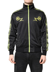 Dolce & Gabbana Black Logo Turtleneck Zip Bomber Jacket