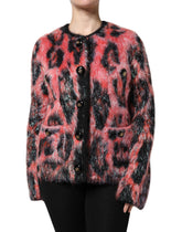 Dolce & Gabbana Red Mohair Wool Button Down Cardigan Sweater