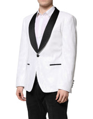 Dolce & Gabbana White Nylon Single Breasted Coat Blazer
