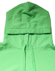 Dolce & Gabbana Green Cotton DG Logo Print Hooded Sweater