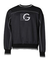 Dolce & Gabbana Black Logo Polyester Crew Neck Men Pullover Sweater