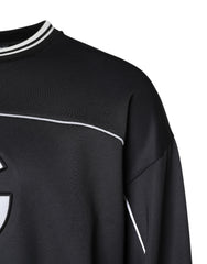 Dolce & Gabbana Black Logo Polyester Crew Neck Men Pullover Sweater