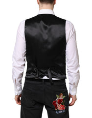 Dolce & Gabbana Black Wool Waistcoat Dress Formal Vest