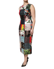 Dolce & Gabbana Multicolor Patchwork Sleeveless Sheath Dress