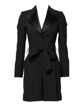 Dolce & Gabbana Black Wool Jumpsuit Dress Women Coat Jacket