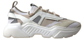 Dolce & Gabbana Sneakers White Beige Leather Sport DAYMASTER Shoes