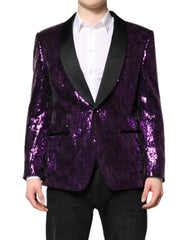 Dolce & Gabbana Purple SICILIA Sequin Embellish Coat Jacket