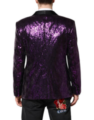 Dolce & Gabbana Purple SICILIA Sequin Embellish Coat Jacket