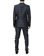 Dolce & Gabbana Blue MARTINI Star Jacquard 3 Piece Suit