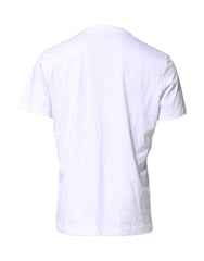 Dolce & Gabbana White Logo Embroidery Crew Neck T-shirt