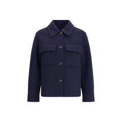 Brunello Cucinelli Blue Fleece Wool Coat
