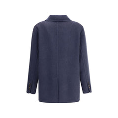 Brunello Cucinelli Blue Cashmere Coat