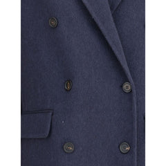 Brunello Cucinelli Blue Cashmere Coat
