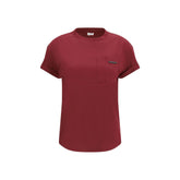 Brunello Cucinelli Bordeaux Cotton T-Shirt