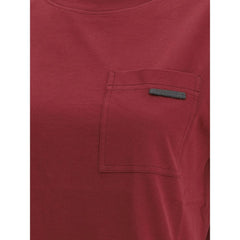 Brunello Cucinelli Bordeaux Cotton T-Shirt