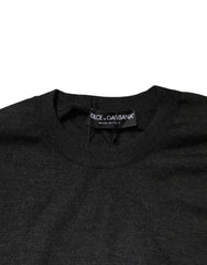 Dolce & Gabbana Gray Long Sleeve Crew Neck Pullover Sweater