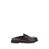 Brunello Cucinelli Brown Calf Leather Bos Taurus Slip-On Loafers