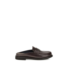 Brunello Cucinelli Brown Calf Leather Bos Taurus Slip-On Loafers