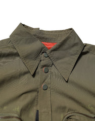 Dolce & Gabbana Army Green Button Down Long Sleeves Shirt