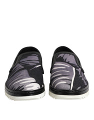 Dolce & Gabbana Black Tropical Slip On Men Sneakers Shoes