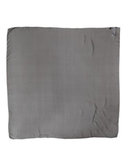 Dolce & Gabbana Gray Black Silk Square Women Foulard Scarf