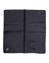 Dolce & Gabbana Blue DG Crown Silk Square Men Foulard Scarf
