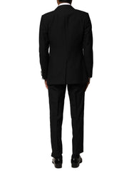 Dolce & Gabbana Black Wool 3 Piece Single Breasted Suit