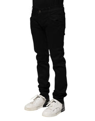 Dolce & Gabbana Black Cotton Skinny Men Denim Jeans
