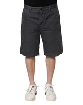 Dolce & Gabbana Dark Gray Cotton Stretch Denim Bermuda Shorts