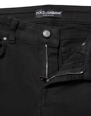 Dolce & Gabbana Black Cotton Skinny Mid Waisted Denim Jeans