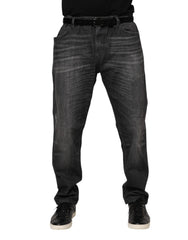 Dolce & Gabbana Gray Washed Cotton Loose Denim Jeans