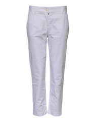 Dolce & Gabbana White Cotton Stretch Mid Waist Jeans